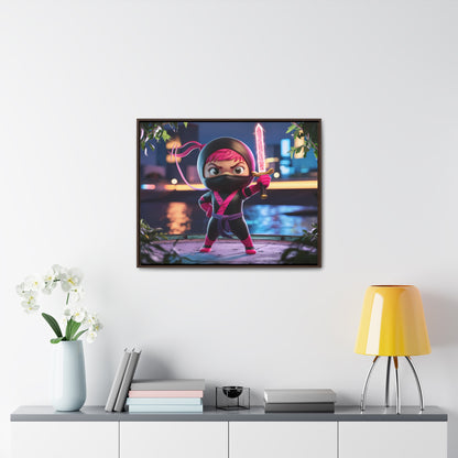 Blade of the Pink Ninja - Gallery Canvas Wraps, Horizontal Frame