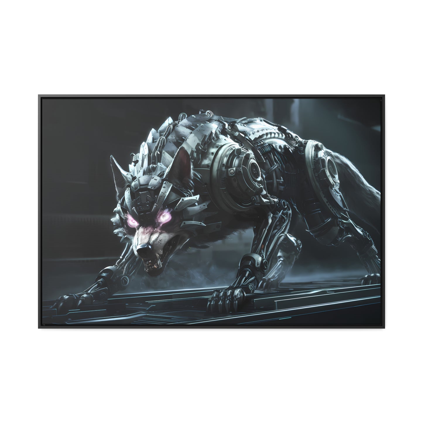 Cybernetic Alpha Wolf - Gallery Canvas Wraps, Horizontal Frame