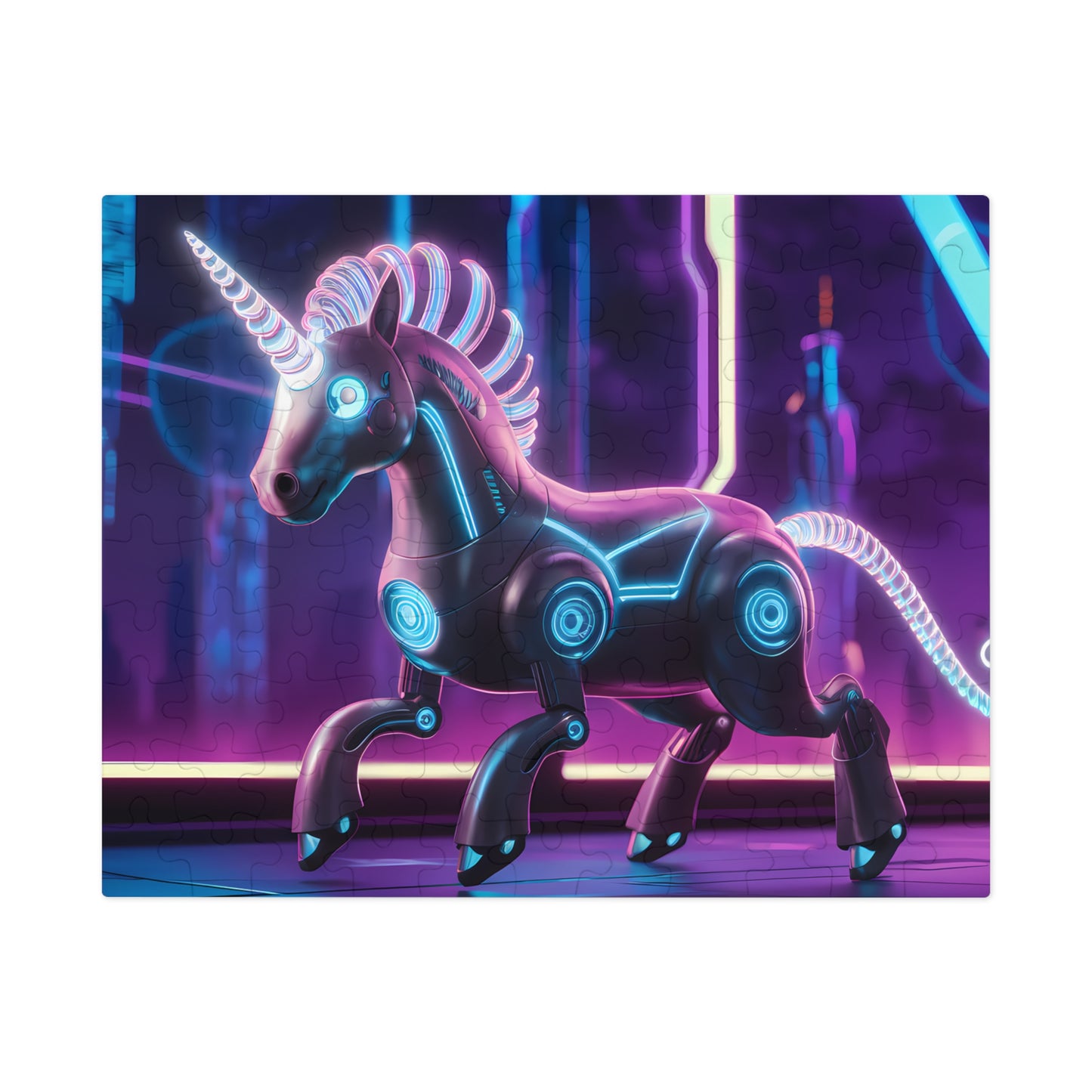 Neon Cyber Unicorn - Jigsaw Puzzle (30, 110, 252, 500,1000-Piece)