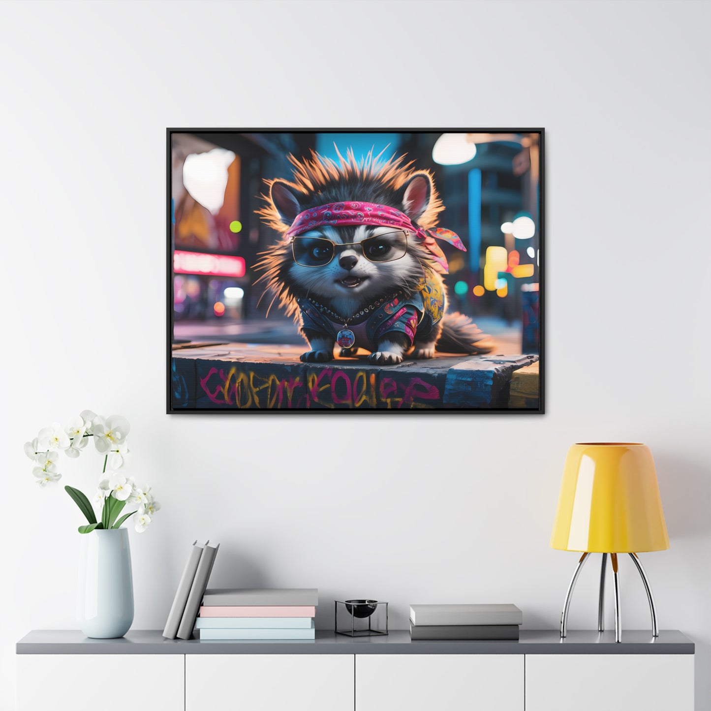 Rebel Pup on the Streets - Gallery Canvas Wraps, Horizontal Frame