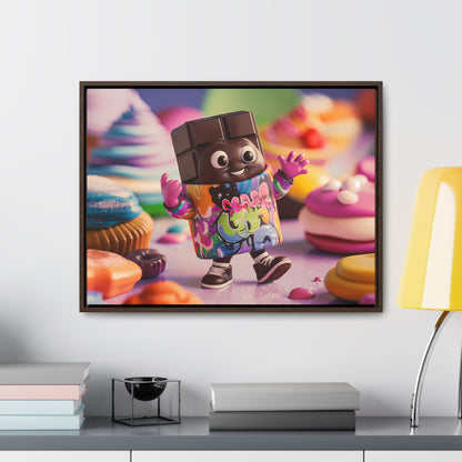 "Choco-Buddy's Sweet Adventure" - Gallery Canvas Wraps, Horizontal Frame