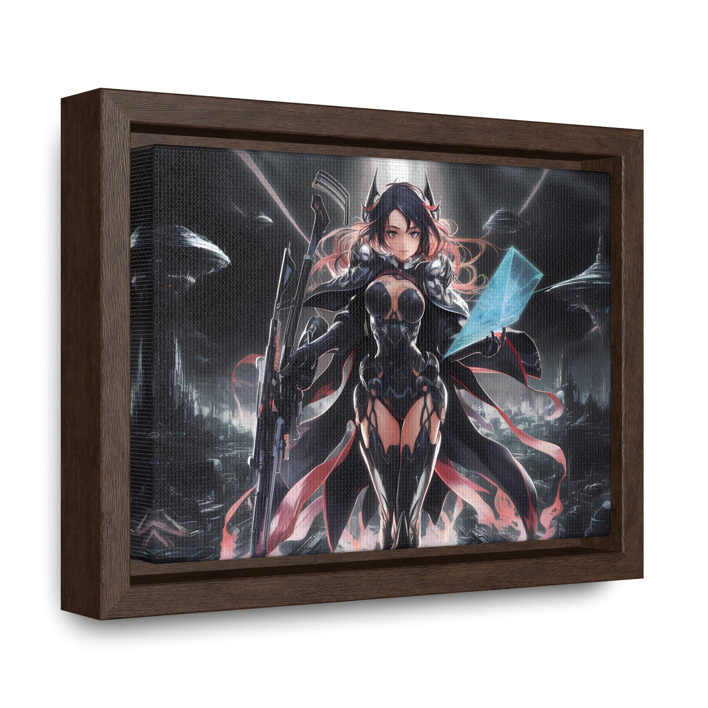 The Sentinel of Neon Skies - Gallery Canvas Wraps, Horizontal Frame