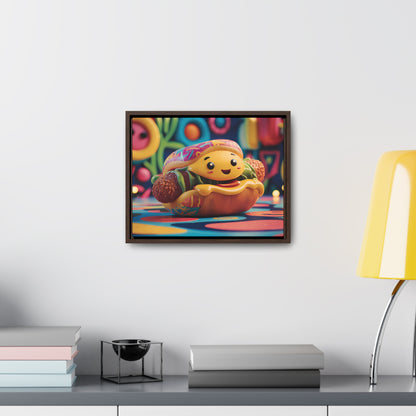 Cheerful Burger Adventure - Gallery Canvas Wraps, Horizontal Frame