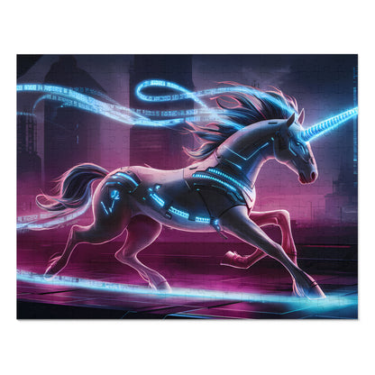 Cyber Unicorn in the Neon City - Jigsaw Puzzle (30, 110, 252, 500,1000-Piece)