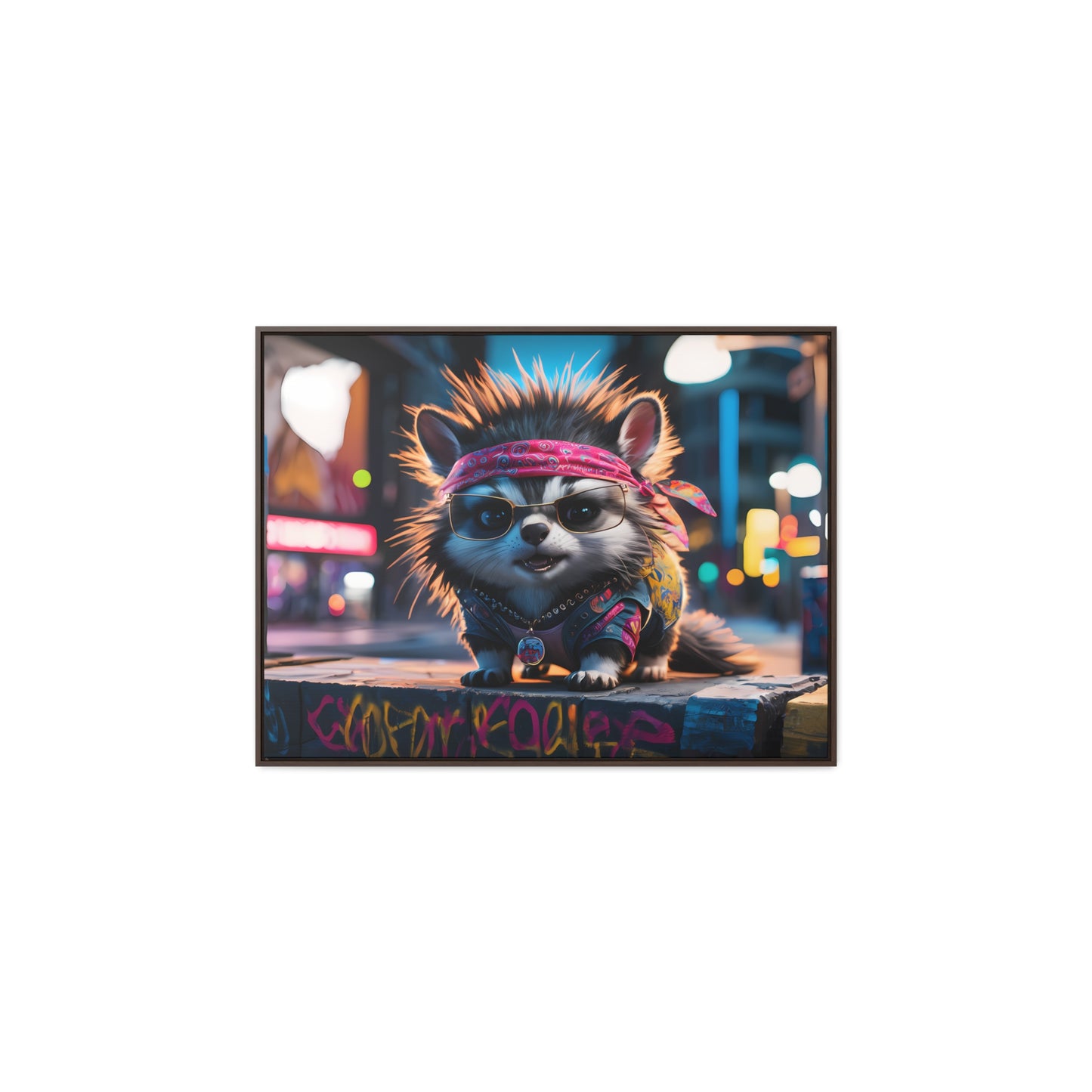 Rebel Pup on the Streets - Gallery Canvas Wraps, Horizontal Frame