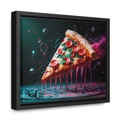 "Cosmic Slice of Pizza Bliss" - Gallery Canvas Wraps, Horizontal Frame