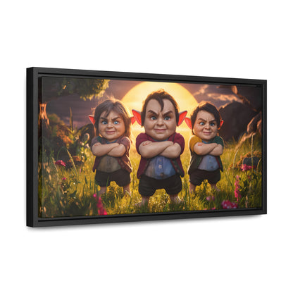 The Mischievous Trio at Sunset - Gallery Canvas Wraps, Horizontal Frame