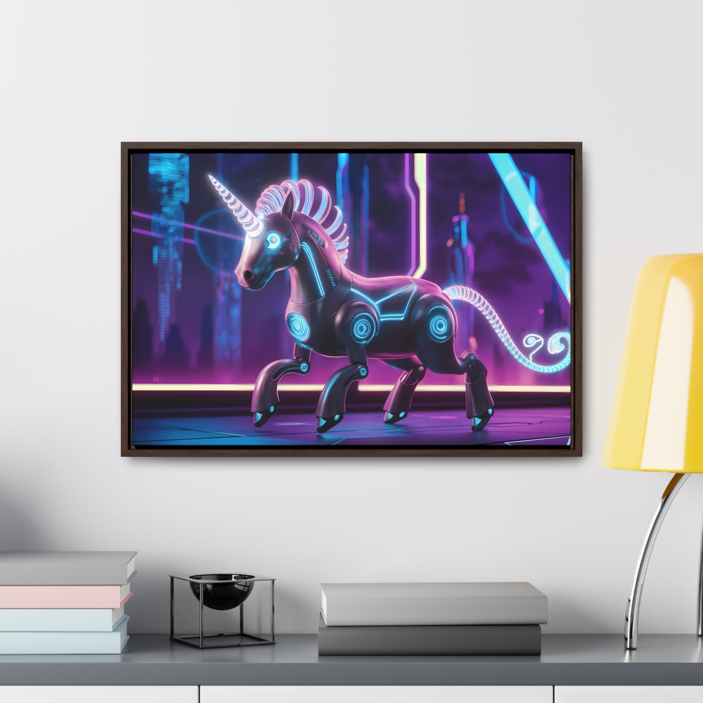 Cybernetic Unicorn - Gallery Canvas Wraps, Horizontal Frame