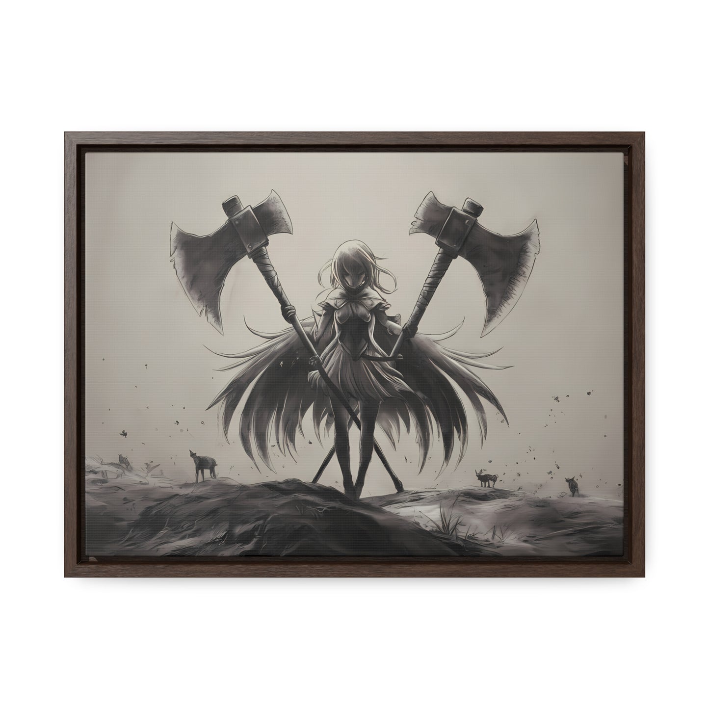 "Abyssal Valkyrie" - Gallery Canvas Wraps, Horizontal Frame