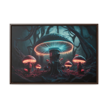 The Bioluminescent Mechanisms of the Neon Forest - Gallery Canvas Wraps, Horizontal Frame