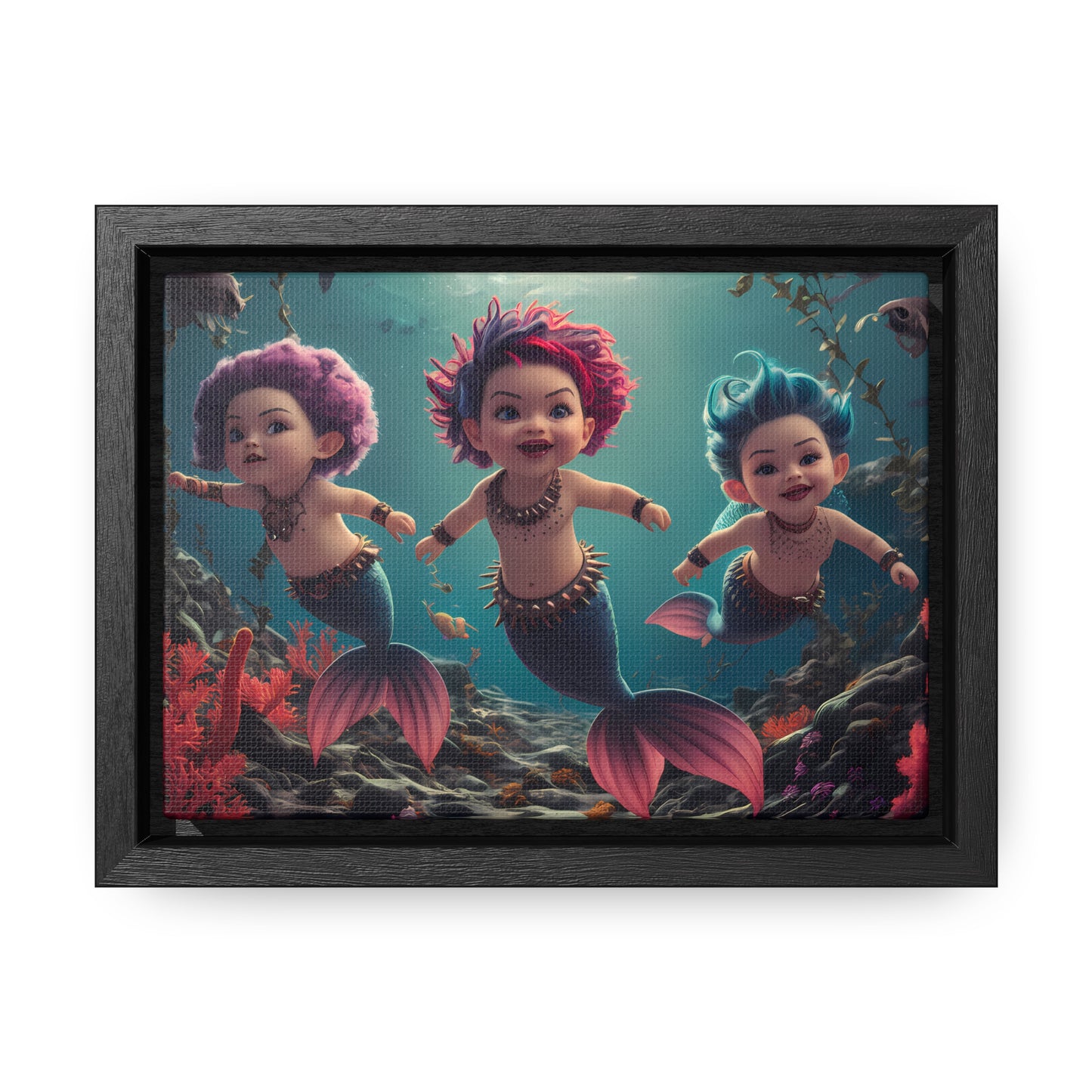 Aquatic Mischief - Gallery Canvas Wraps, Horizontal Frame