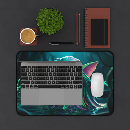 Guardian of the Bioluminescent Depths - Desk Mat