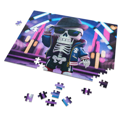 "Skull Swag in Neon City" - Jigsaw Puzzle (30, 110, 252, 500,1000-Piece)