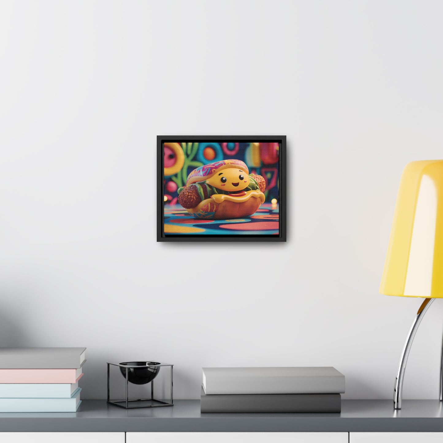 Cheerful Burger Adventure - Gallery Canvas Wraps, Horizontal Frame