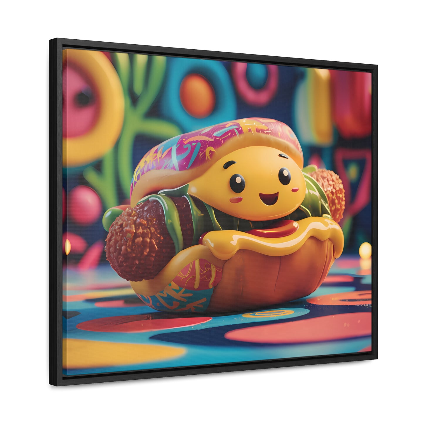 Cheerful Burger Adventure - Gallery Canvas Wraps, Horizontal Frame