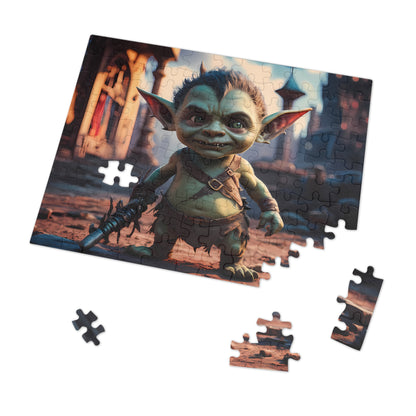 Goblin Warrior in an Enchanted Village - Jigsaw Puzzle (30, 110, 252, 500,1000-Piece)