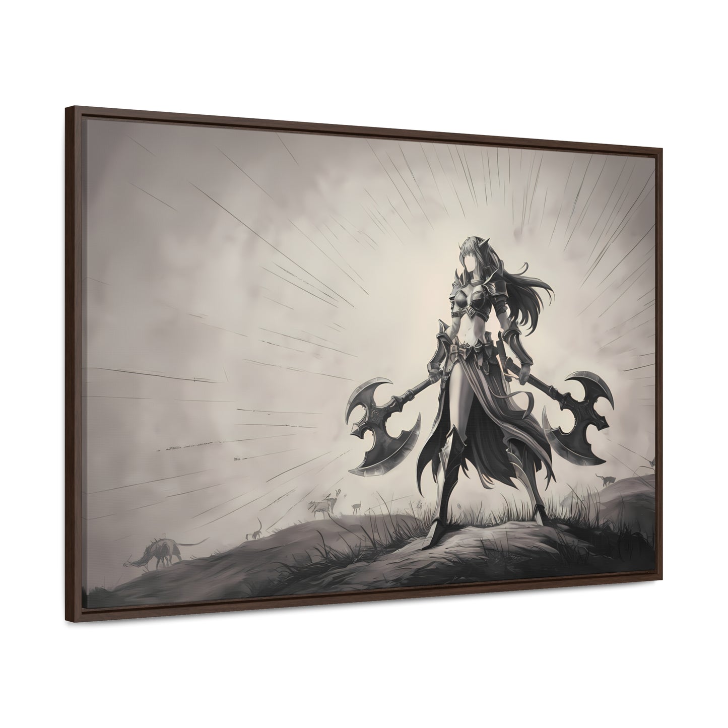 Warrior of the Twilight Plains - Gallery Canvas Wraps, Horizontal Frame