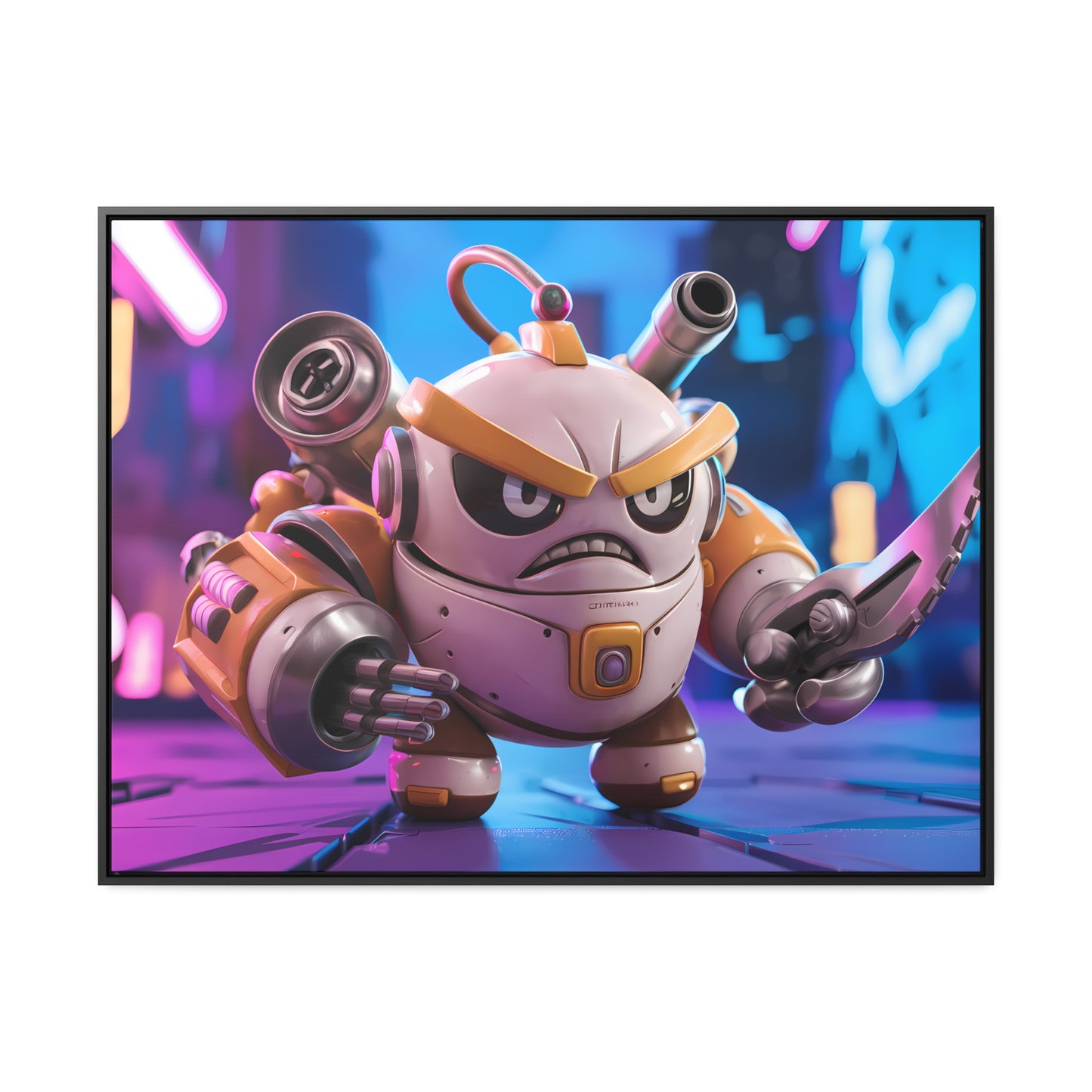 Battle-Ready Robo Warrior - Gallery Canvas Wraps, Horizontal Frame