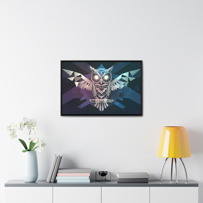 "Geometric Owl of Wisdom" - Gallery Canvas Wraps, Horizontal Frame