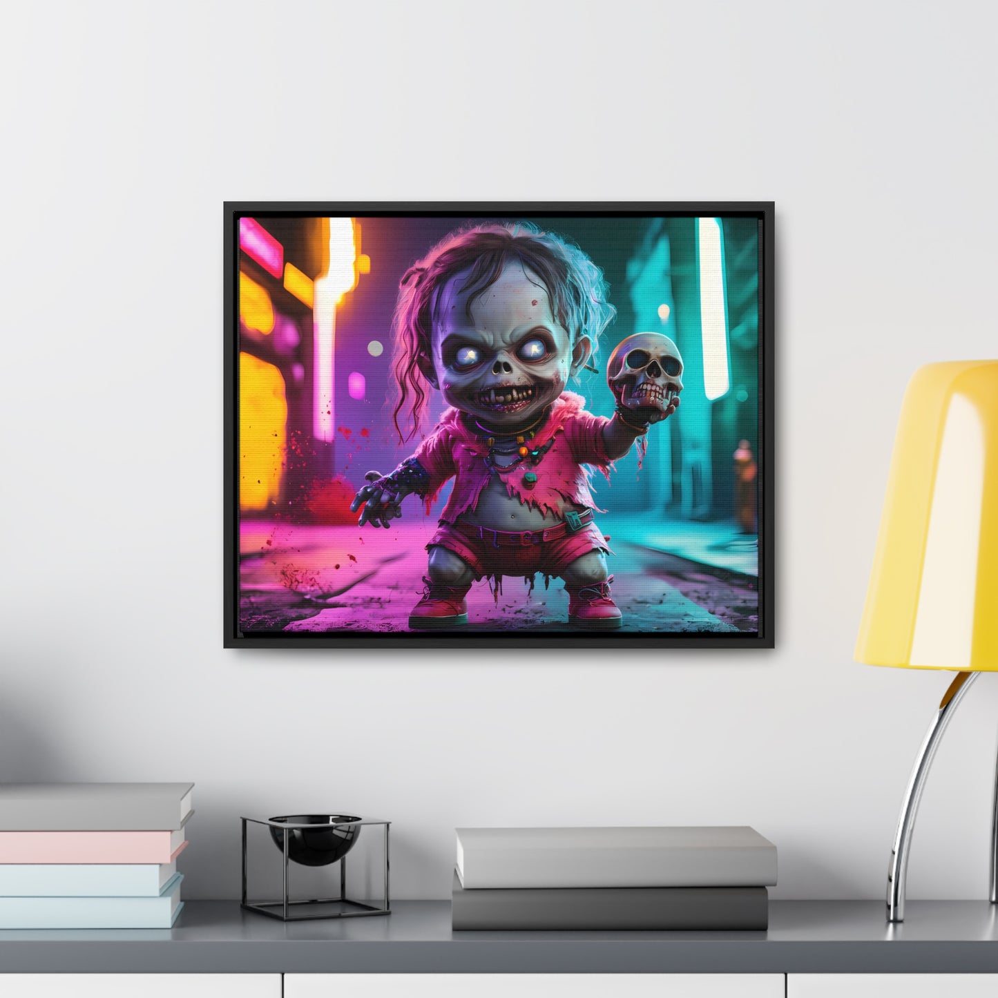 Nightmare in Neon City - Gallery Canvas Wraps, Horizontal Frame