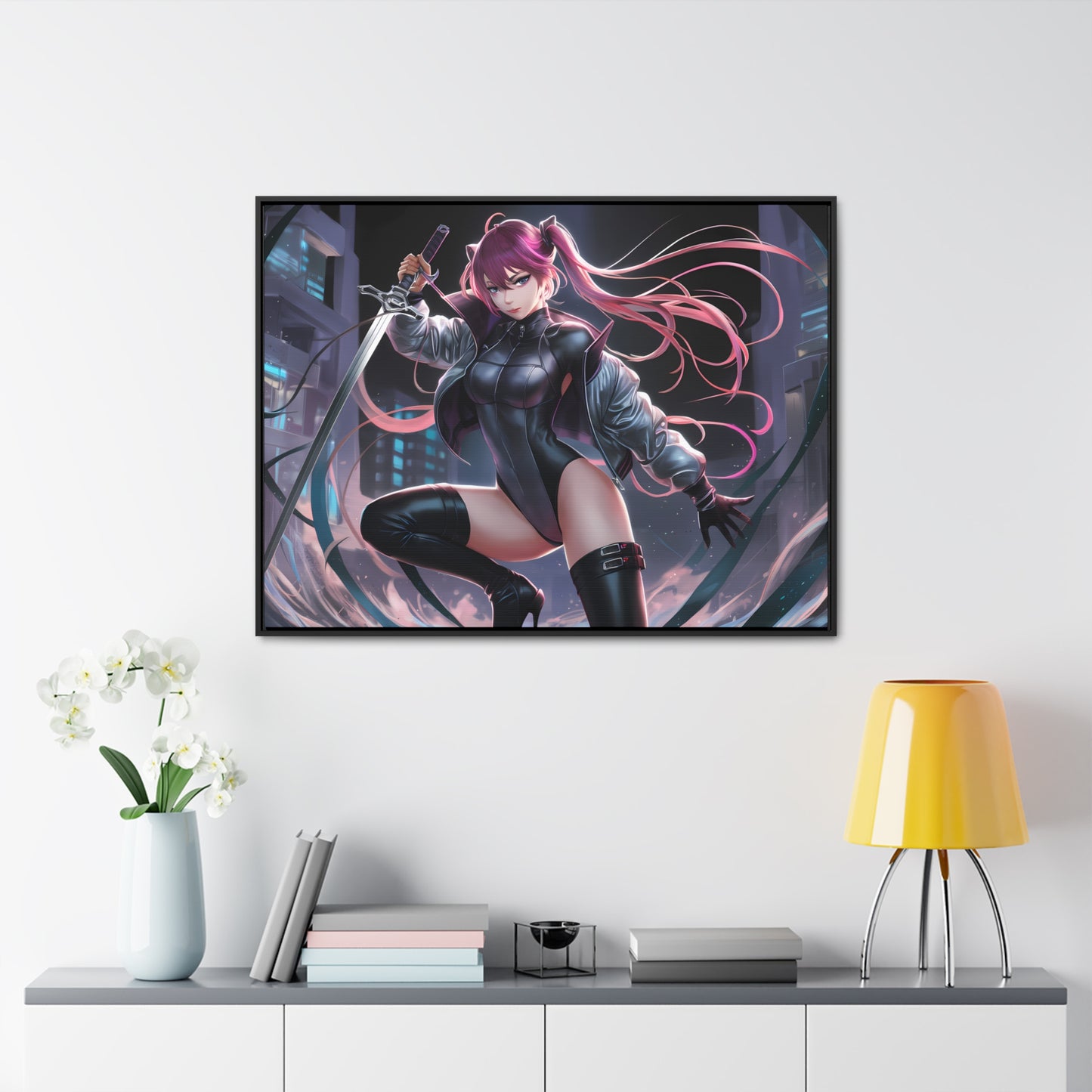 Blade of the Neon Night - Gallery Canvas Wraps, Horizontal Frame