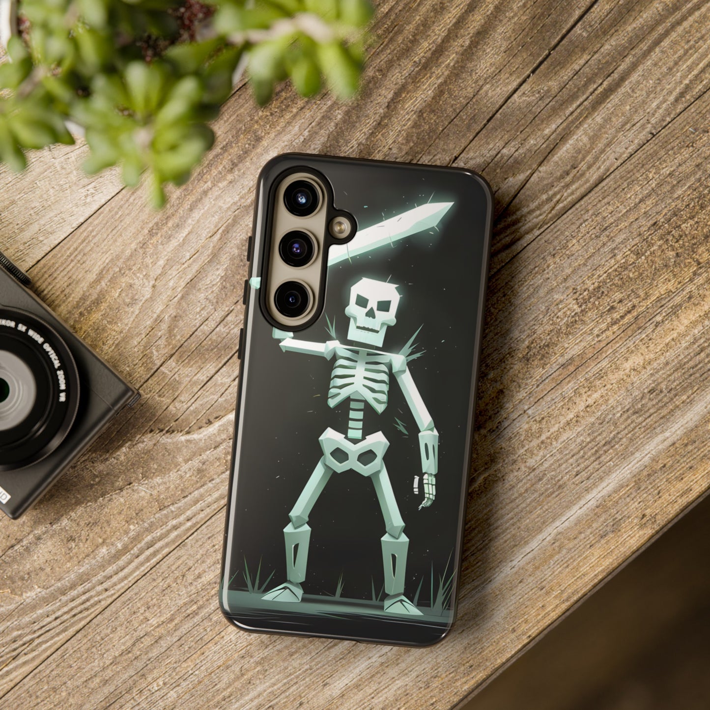 Geometric Skeleton Swordsman - Smartphone Tough Cases