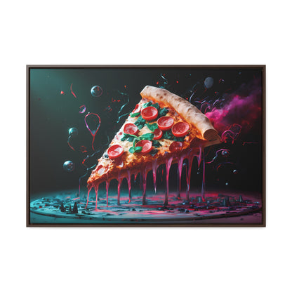 "Cosmic Slice of Pizza Bliss" - Gallery Canvas Wraps, Horizontal Frame