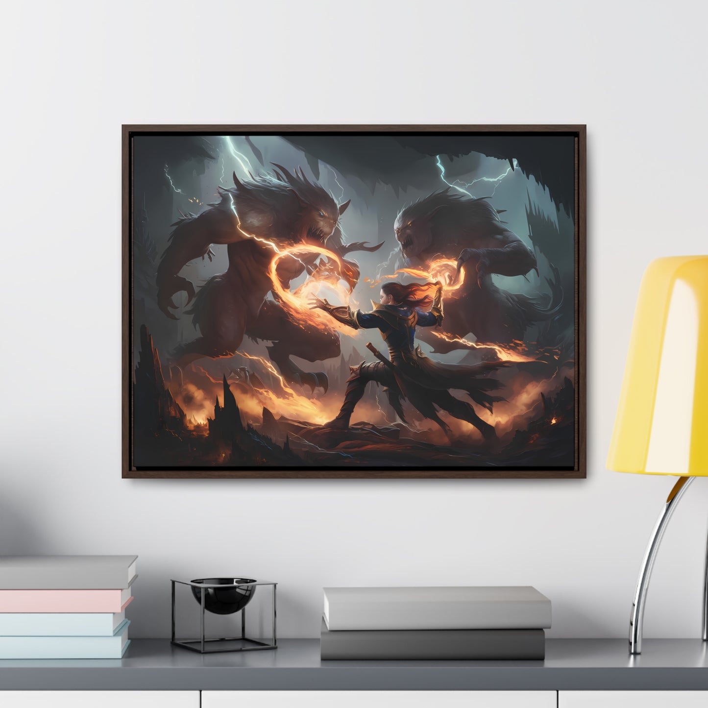 Duel of Thunder and Flame - Gallery Canvas Wraps, Horizontal Frame