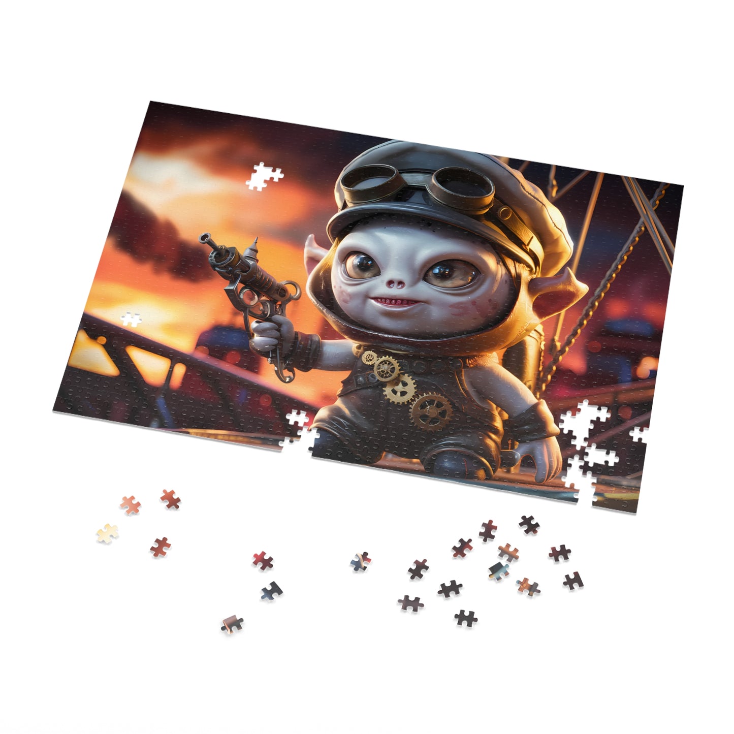 Steampunk Explorer at Sunset - Jigsaw Puzzle (30, 110, 252, 500,1000-Piece)