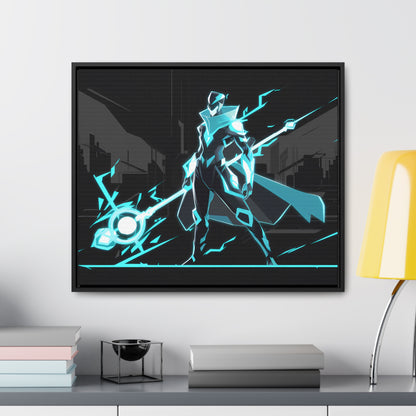 Arbiter of the Neon Void - Gallery Canvas Wraps, Horizontal Frame