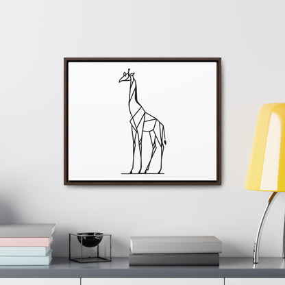 Geometric Giraffe Silhouette - Gallery Canvas Wraps, Horizontal Frame