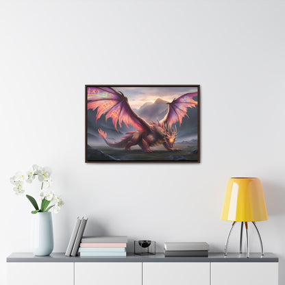 "The Arcane Guardian of the Crimson Peaks" - Gallery Canvas Wraps, Horizontal Frame