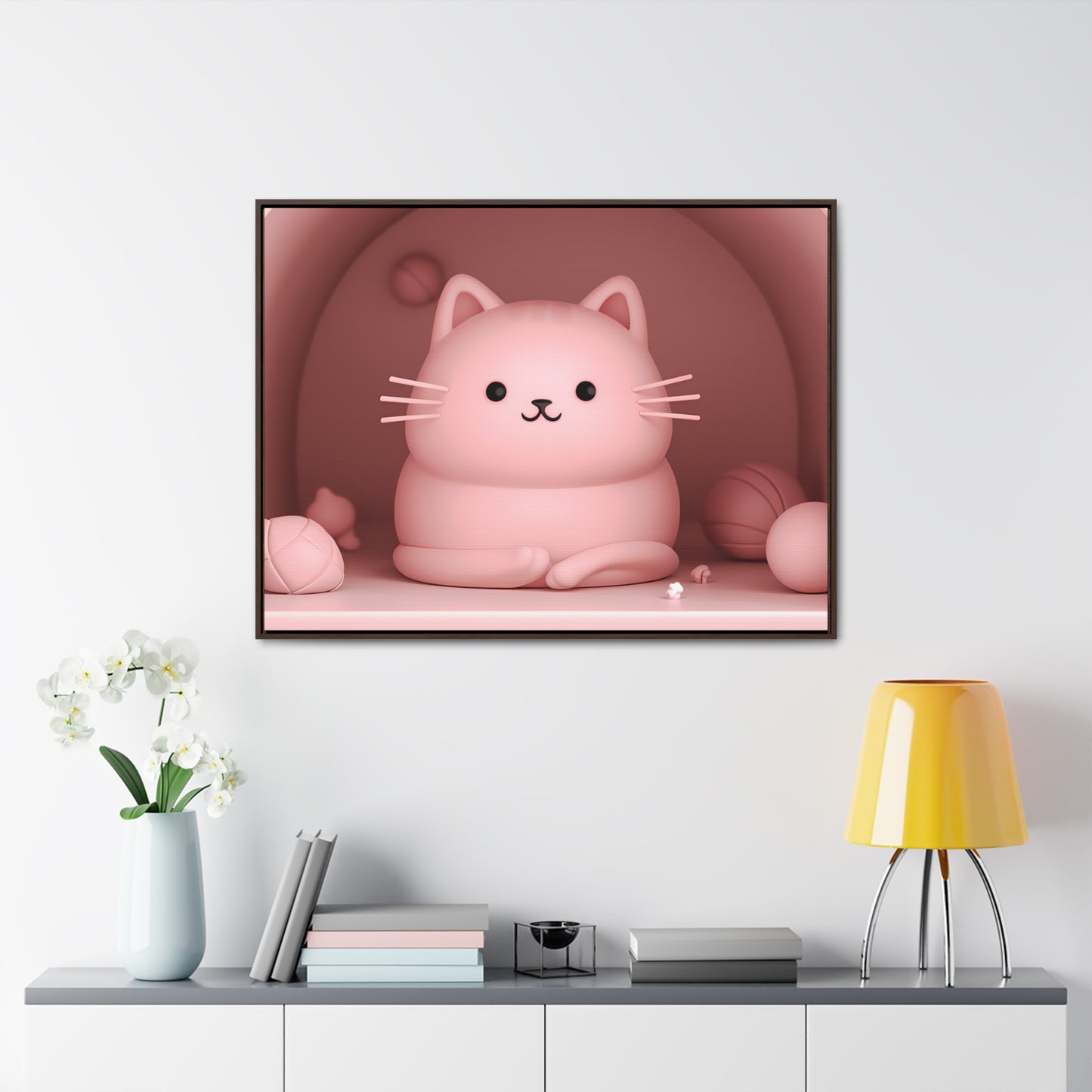 Purrfectly Pink Serenity - Gallery Canvas Wraps, Horizontal Frame