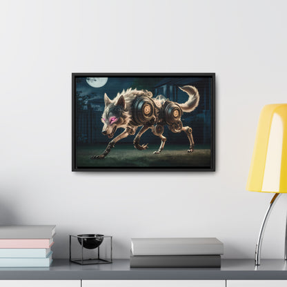 Cyberwolf Under the Moon - Gallery Canvas Wraps, Horizontal Frame