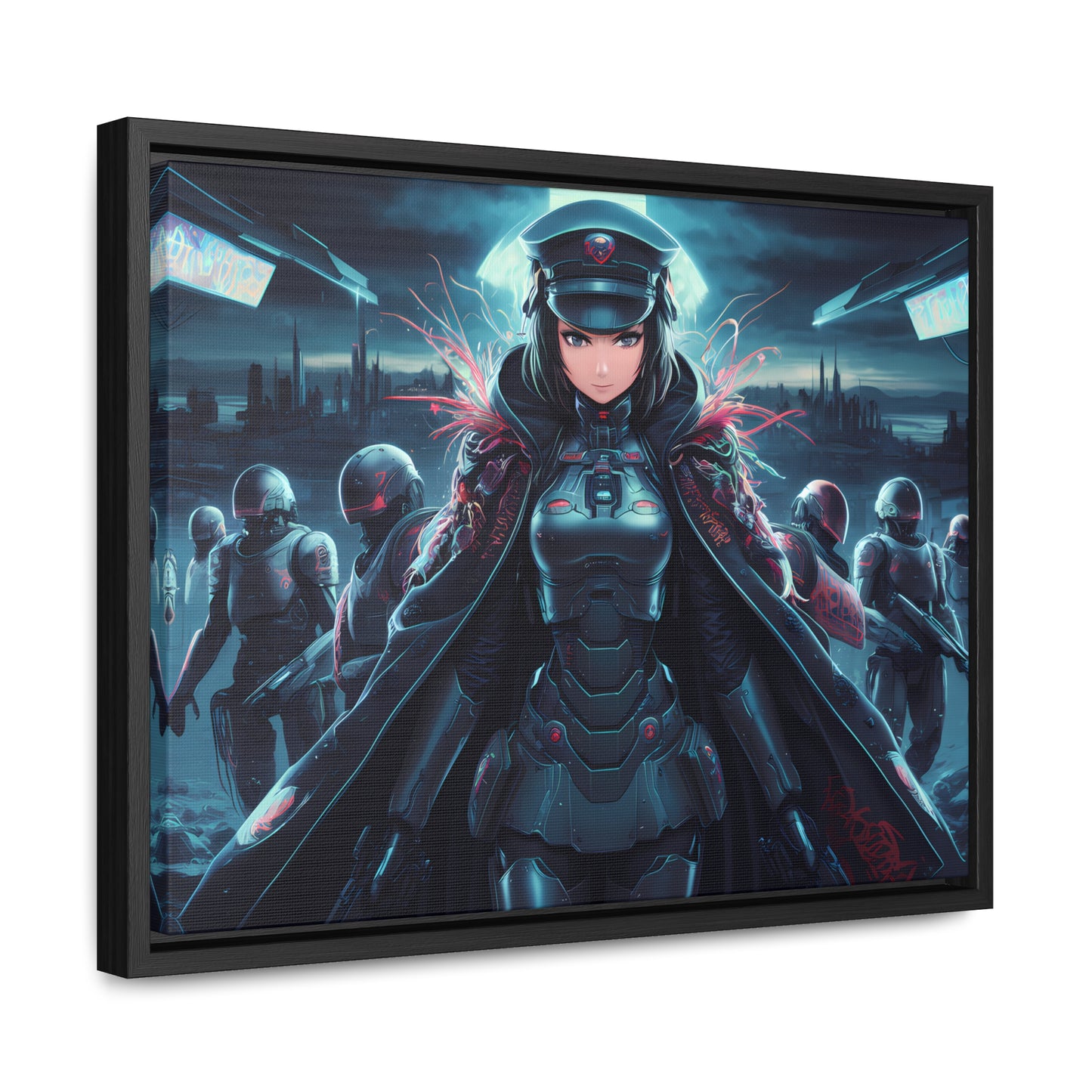 Cybernetic Enforcer: Rise of the Neon Syndicate - Gallery Canvas Wraps, Horizontal Frame