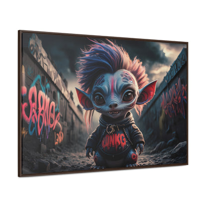 Rebel Gremlin in the Neon Alley - Gallery Canvas Wraps, Horizontal Frame