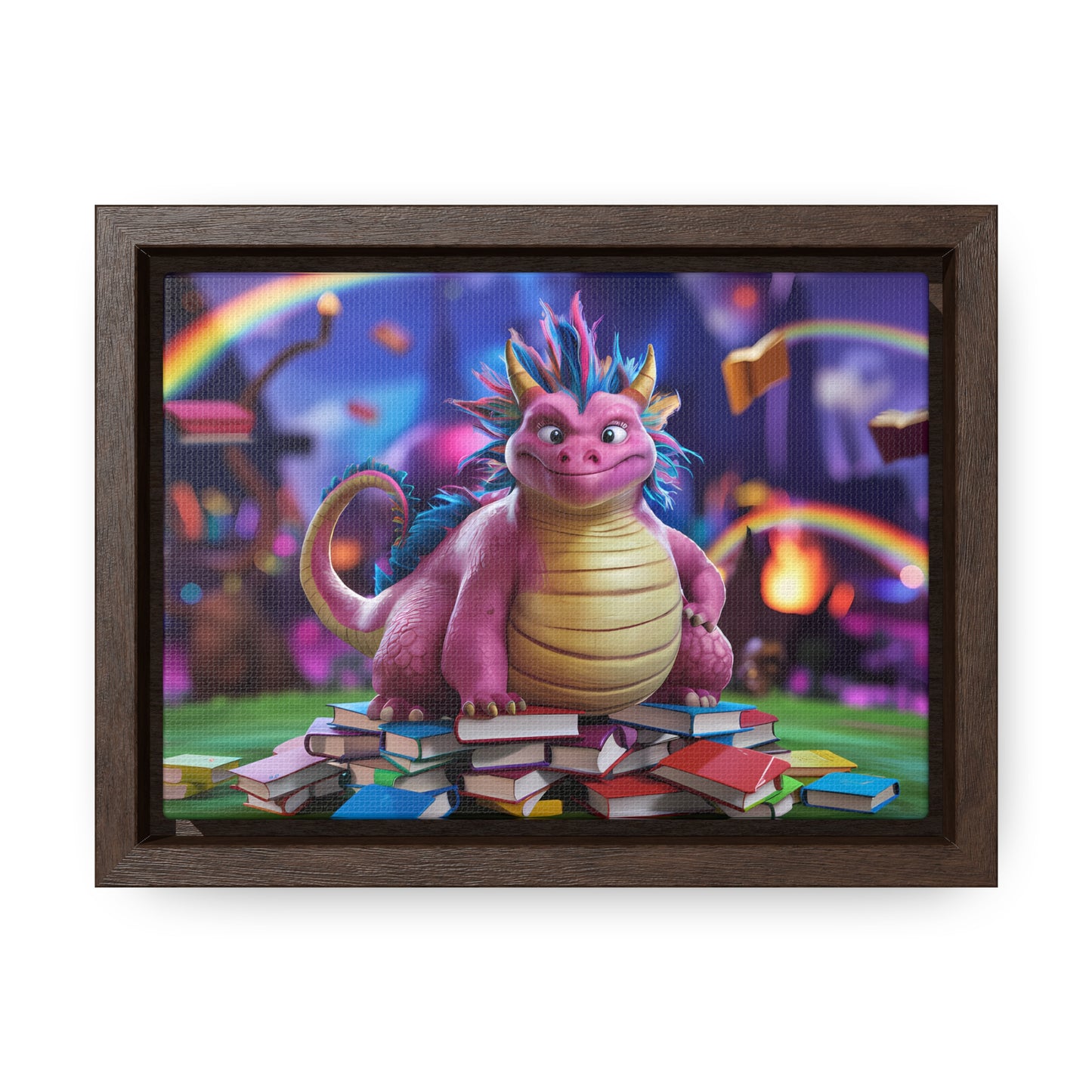 "Guardian of the Magical Library" - Gallery Canvas Wraps, Horizontal Frame