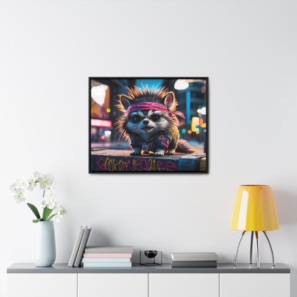 Rebel Pup on the Streets - Gallery Canvas Wraps, Horizontal Frame