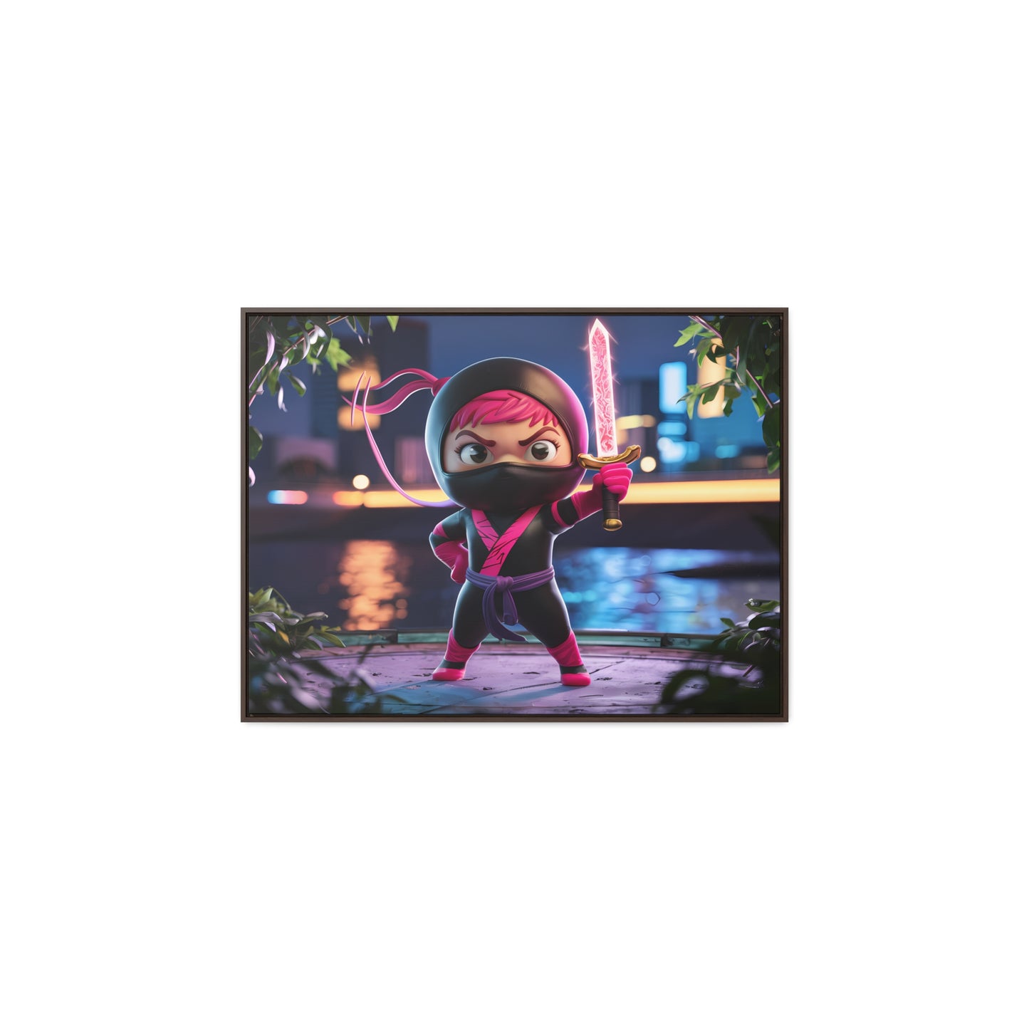 Blade of the Pink Ninja - Gallery Canvas Wraps, Horizontal Frame