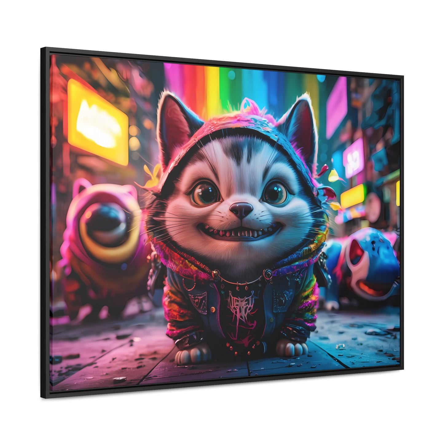 Cyberpunk Alley Cat Adventures - Gallery Canvas Wraps, Horizontal Frame