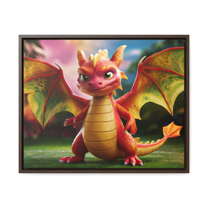 "Playful Baby Dragon in a Magical Forest" - Gallery Canvas Wraps, Horizontal Frame