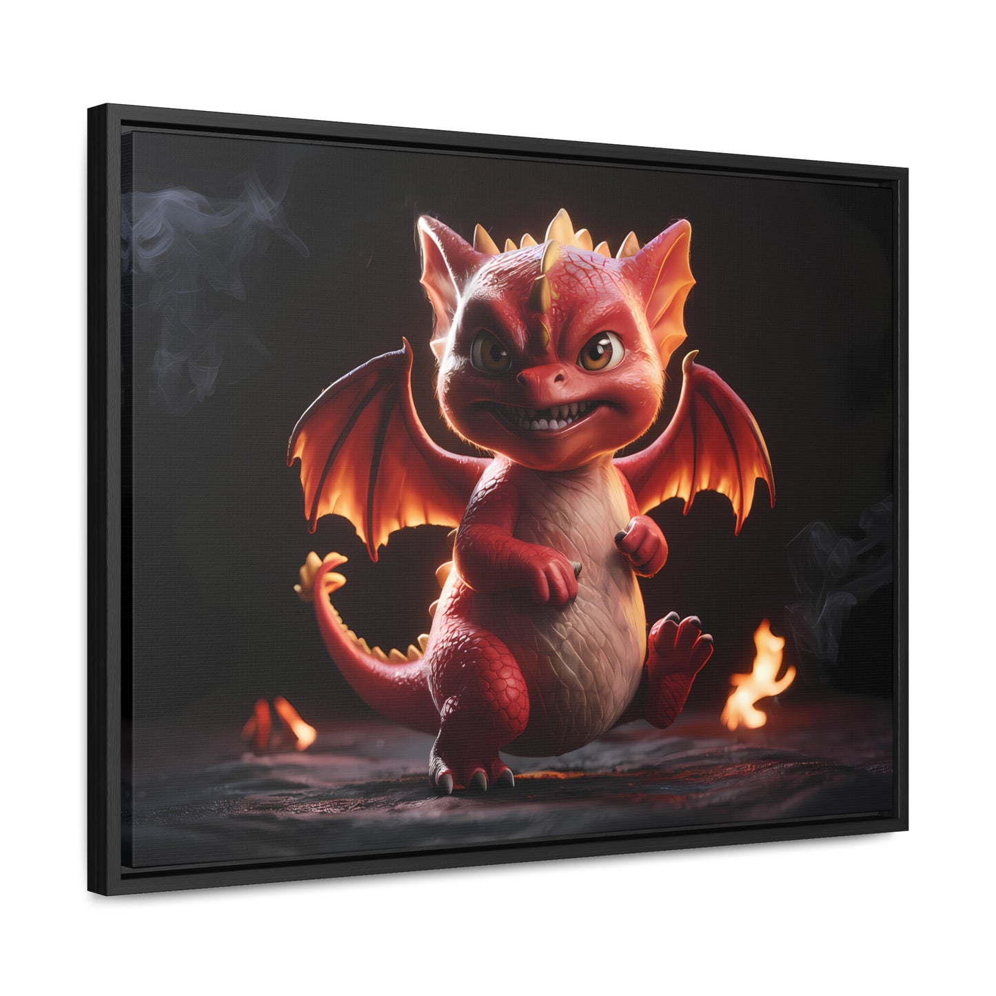 "Fiery Little Guardian" - Gallery Canvas Wraps, Horizontal Frame