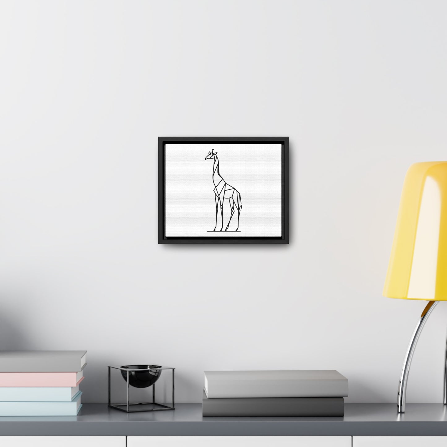 Geometric Giraffe Silhouette - Gallery Canvas Wraps, Horizontal Frame