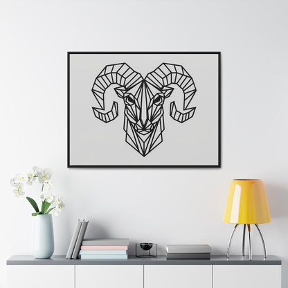 Geometric Ram's Head - Gallery Canvas Wraps, Horizontal Frame