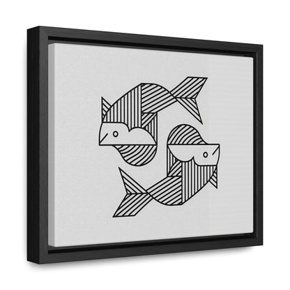 Pisces in Geometric Harmony - Gallery Canvas Wraps, Horizontal Frame