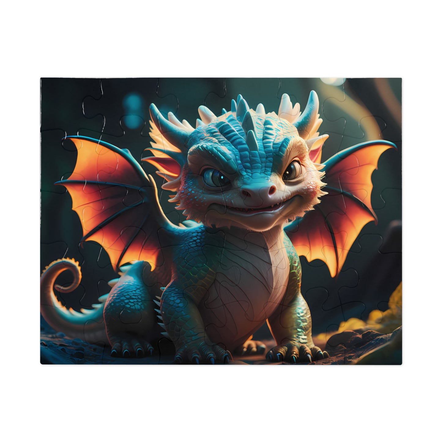 Baby Dragon in Enchanted Forest - Jigsaw Puzzle (30, 110, 252, 500,1000-Piece)