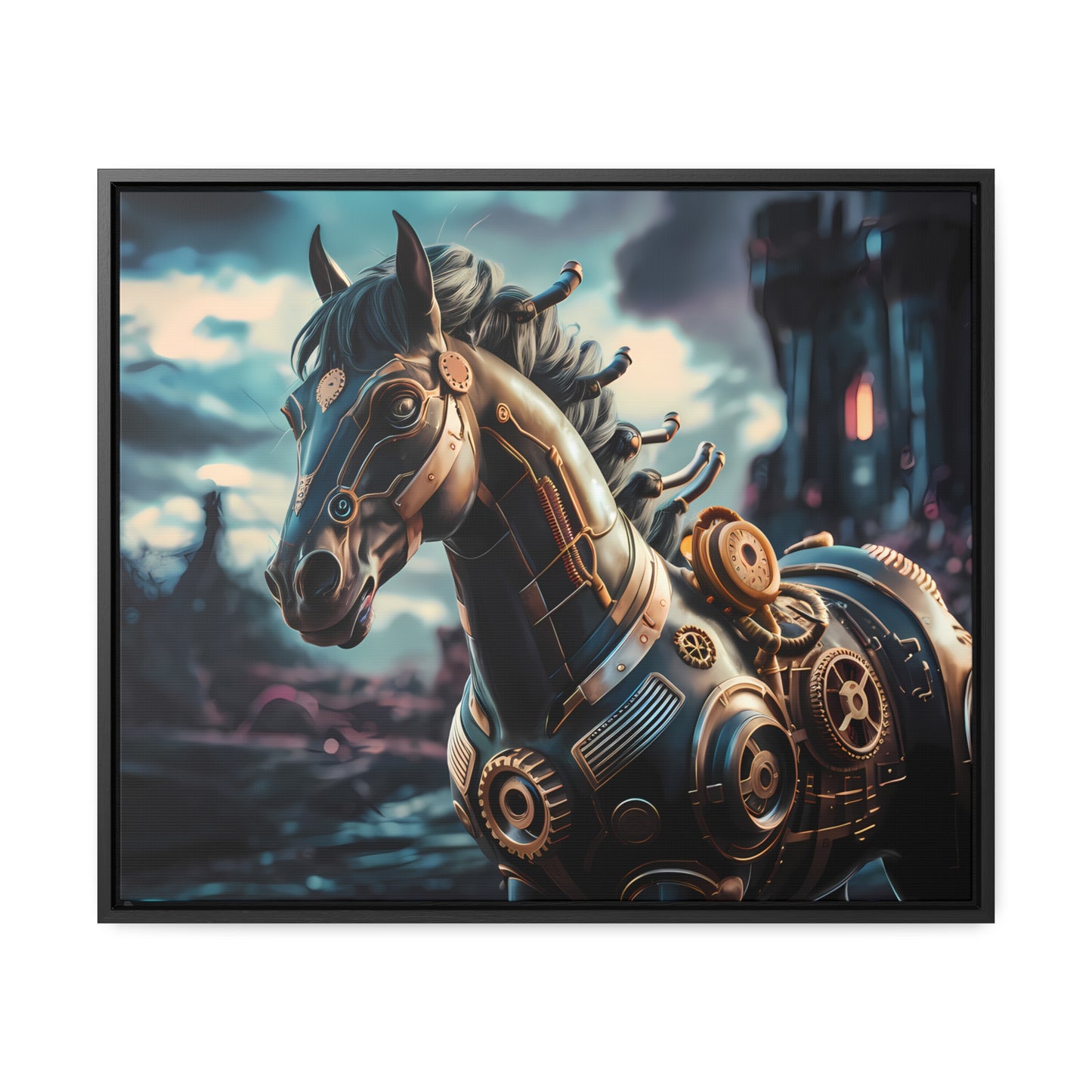 The Mechanical Steed of Dystopia - Gallery Canvas Wraps, Horizontal Frame