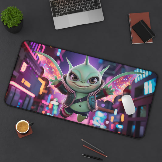 Neon Winged Mischief - Desk Mat