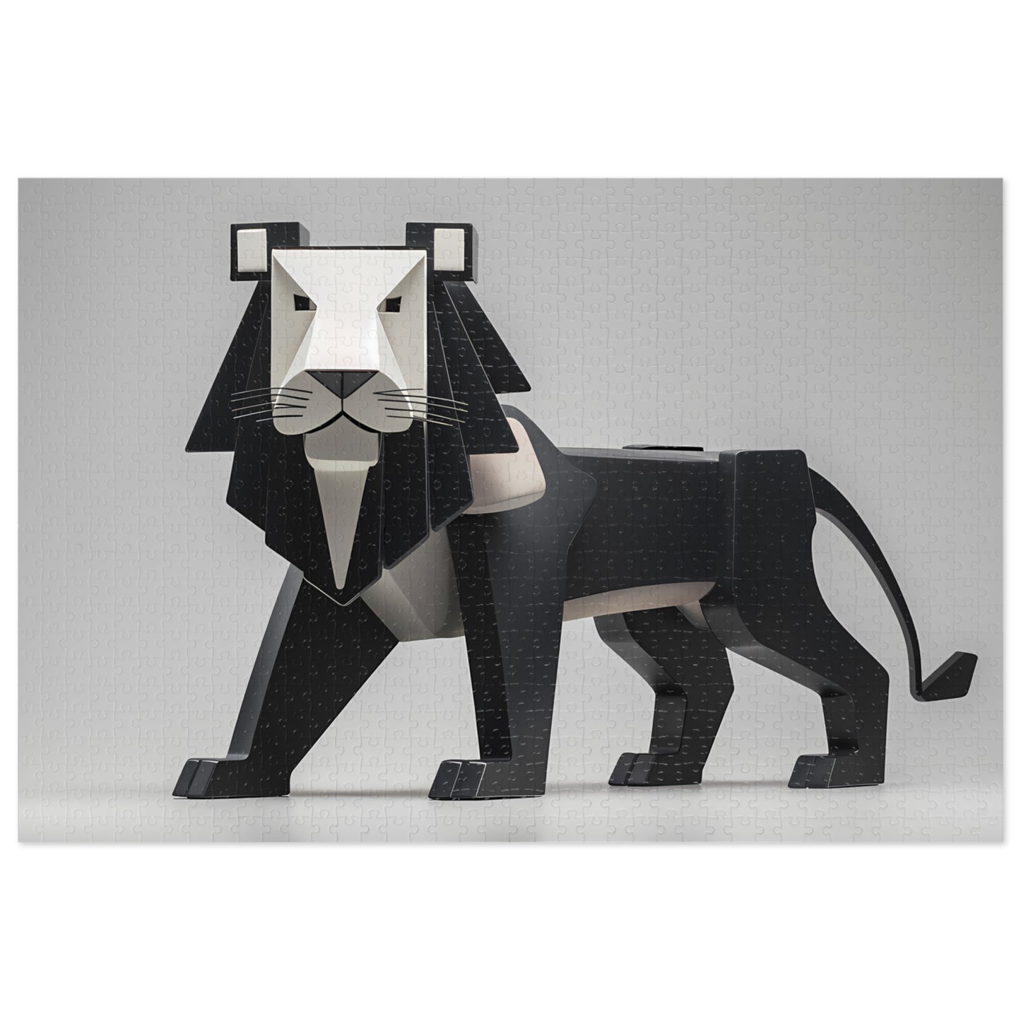 Geometric Lion in Black and White - Jigsaw Puzzle (30, 110, 252, 500,1000-Piece)