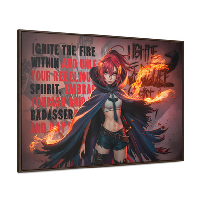 Rebel Flame Warrior - Gallery Canvas Wraps, Horizontal Frame